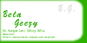 bela geczy business card